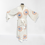 Muslin Robe Awake Evil Eye | Turkish Kimono Awake Evil Eye