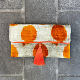 Ikat Clutch Bag Dots | Orange