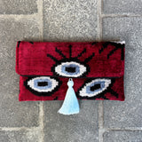 Ikat Clutch Bag Evil Eye | Red