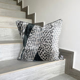 Velvet Ikat Cushion Ice | Velvet Ikat Pillow Ice