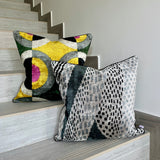Velvet Ikat Cushion Ice | Velvet Ikat Pillow Ice