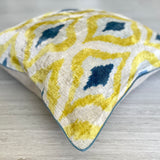 Velvet Ikat Cushion Sunstream | Velvet Ikat Pillow Sunstream