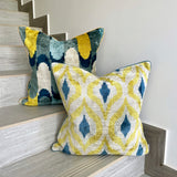 Velvet Ikat Cushion Sunstream | Velvet Ikat Pillow Sunstream