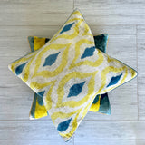 Velvet Ikat Cushion Sunstream | Velvet Ikat Pillow Sunstream