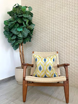 Velvet Ikat Cushion Sunstream | Velvet Ikat Pillow Sunstream