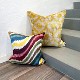 Velvet Ikat Cushion Follow the Sun | Velvet Ikat Pillow Follow the Sun