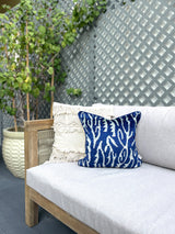 Velvet Ikat Cushion Blue Zebra | Velvet Ikat Pillow Blue Zebra