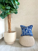 Velvet Ikat Cushion Blue Zebra | Velvet Ikat Pillow Blue Zebra