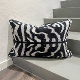 Velvet Ikat Cushion Zebra | Velvet Ikat Pillow Zebra