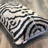 Velvet Ikat Cushion White Zebra | Velvet Ikat Pillow White Zebra