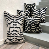 Velvet Ikat Cushion White Zebra | Velvet Ikat Pillow White Zebra
