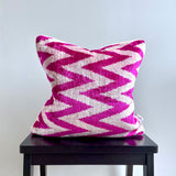 Velvet Ikat Cushion Zigzag Pink | Velvet Ikat Pillow Zigzag Pink