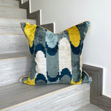 Velvet Ikat Cushion Waterfall | Velvet Ikat Pillow Waterfall