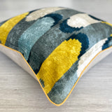 Velvet Ikat Cushion Waterfall | Velvet Ikat Pillow Waterfall