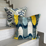 Velvet Ikat Cushion Waterfall | Velvet Ikat Pillow Waterfall