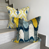 Velvet Ikat Cushion Waterfall | Velvet Ikat Pillow Waterfall