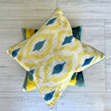 Velvet Ikat Cushion Waterfall | Velvet Ikat Pillow Waterfall