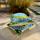 Olive Velvet Ikat Pillow Cover