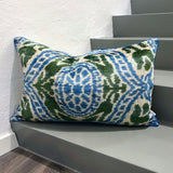 Olive Velvet Ikat Pillow Cover