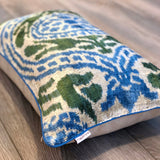 Olive Velvet Ikat Pillow Cover