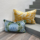 Olive Velvet Ikat Pillow Cover