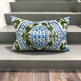 Velvet Ikat Cushion Olive | Velvet Ikat Pillow Olive