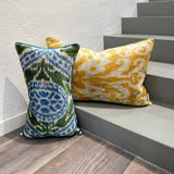 Velvet Ikat Cushion Olive | Velvet Ikat Pillow Olive