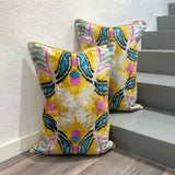 Velvet Ikat Cushion Sunny Spring | Velvet Ikat Pillow Sunny Spring