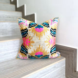 Velvet Ikat Cushion Sunny Spring | Velvet Ikat Pillow Sunny Spring