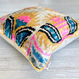 Velvet Ikat Cushion Sunny Spring | Velvet Ikat Pillow Sunny Spring