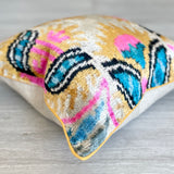 Velvet Ikat Cushion Sunny Spring | Velvet Ikat Pillow Sunny Spring