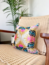 Velvet Ikat Cushion Sunny Spring | Velvet Ikat Pillow Sunny Spring