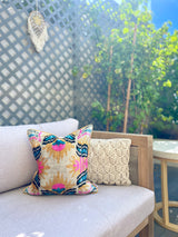 Velvet Ikat Cushion Sunny Spring | Velvet Ikat Pillow Sunny Spring