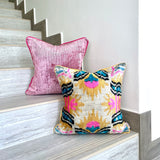 Velvet Ikat Cushion Sunny Spring | Velvet Ikat Pillow Sunny Spring