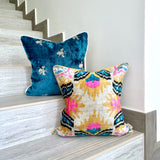 Velvet Ikat Cushion Sunny Spring | Velvet Ikat Pillow Sunny Spring