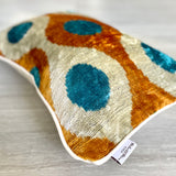 Velvet Ikat Cushion Birds Bright | Velvet Ikat Pillow Birds Bright