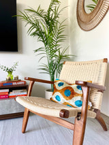 Velvet Ikat Cushion Birds Bright | Velvet Ikat Pillow Birds Bright