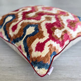 Velvet Ikat Cushion Fire | Velvet Ikat Pillow Fire