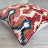 Velvet Ikat Cushion Fire | Velvet Ikat Pillow Fire