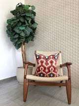 Velvet Ikat Cushion Fire | Velvet Ikat Pillow Fire