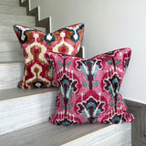 Velvet Ikat Cushion Miami Vice | Velvet Ikat Pillow Miami Vice
