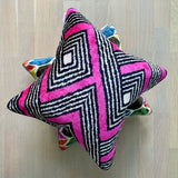 Velvet Ikat Cushion Pink Labyrinth | Velvet Ikat Pillow Pink Labyrinth