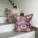 Velvet Ikat Beige Zebra | Velvet Ikat Pillow Beige Zebra