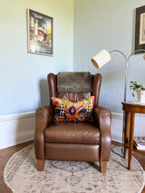 Orange Blossom Velvet Ikat Pillow Cover