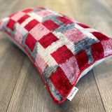 Velvet Ikat Cushion Strawberry | Velvet Ikat Pillow Strawberry