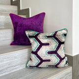 Velvet Ikat Cushion Purple | Velvet Ikat Pillow Purple