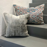 Velvet Ikat Cushion Silver | Velvet Ikat Pillow Silver
