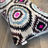 Velvet Ikat Cushion Owl Eyes | Velvet Ikat Pillow Owl Eyes