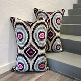 Velvet Ikat Cushion Owl Eyes | Velvet Ikat Pillow Owl Eyes