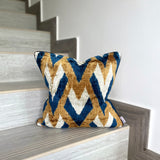 Velvet Ikat Cushion Sand Castle | Velvet Ikat Pillow Sand Castle